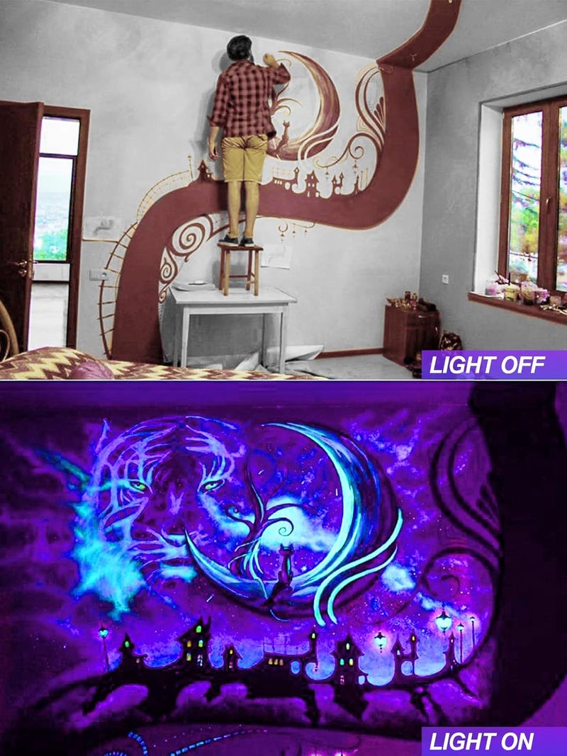 DOREIO Halloween Spotlight 15W LED Black Lights Landscape Lighting Waterproof Outdoor Blacklight with US Plug for Glow Dance Party,Stage Lighting,Body Paint,Fluorescent Poster, Neon Glow(2 Pack) - Image 4